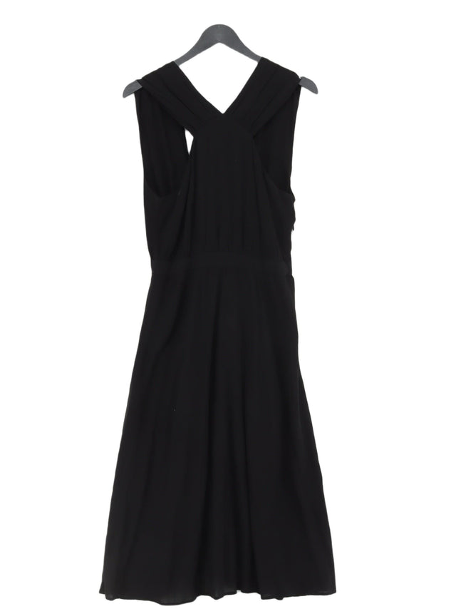 & Other Stories Women's Midi Dress UK 12 Black Viscose with Cotton