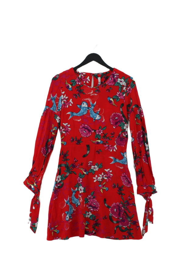 H By Henry Holland Women's Midi Dress UK 8 Red 100% Viscose