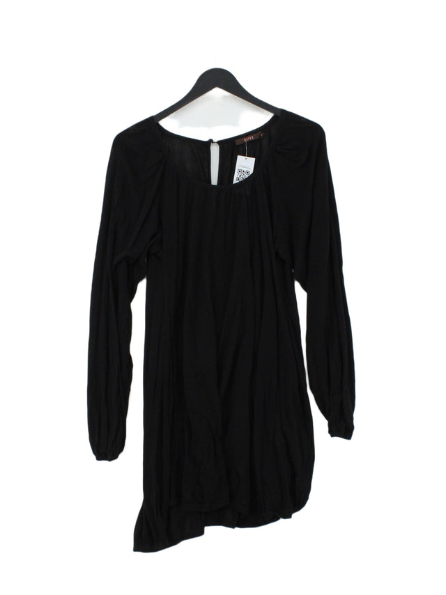 Reiss Women's Mini Dress S Black Viscose with Cotton