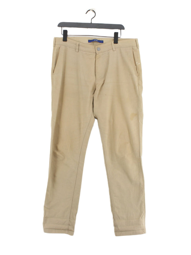 Spoke Men's Trousers W 36 in Cream 100% Cotton