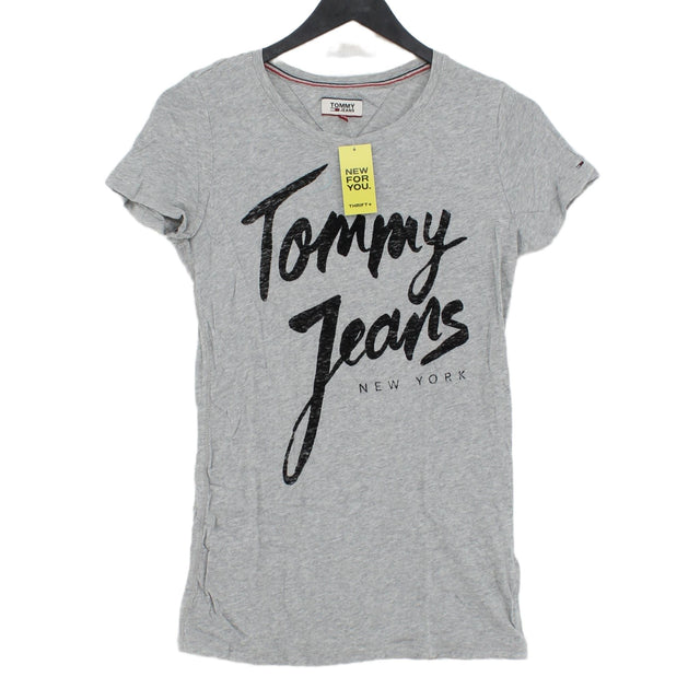 Tommy Jeans Women's T-Shirt M Grey 100% Cotton