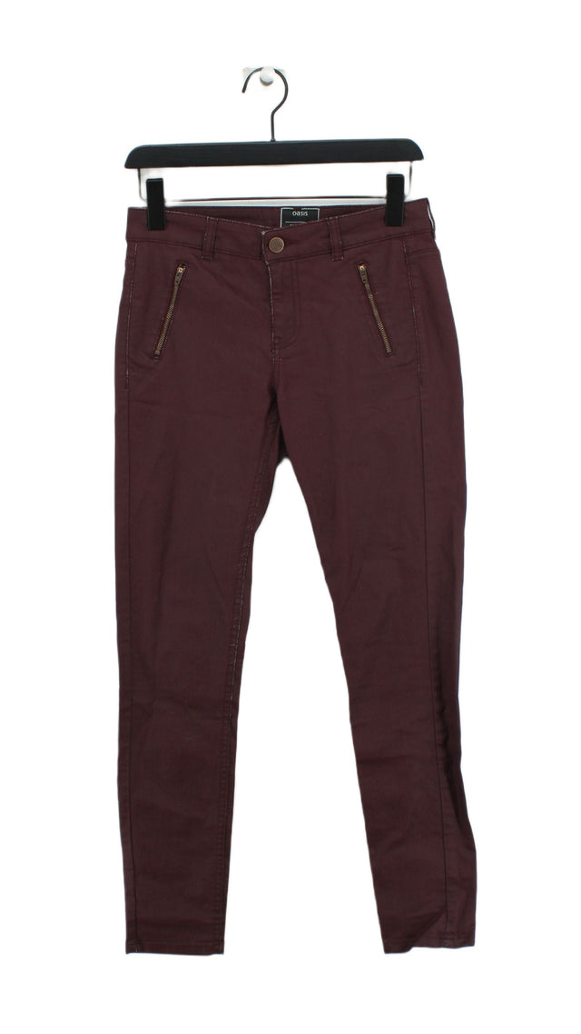Oasis Women's Suit Trousers UK 10 Purple Cotton with Elastane, Polyester