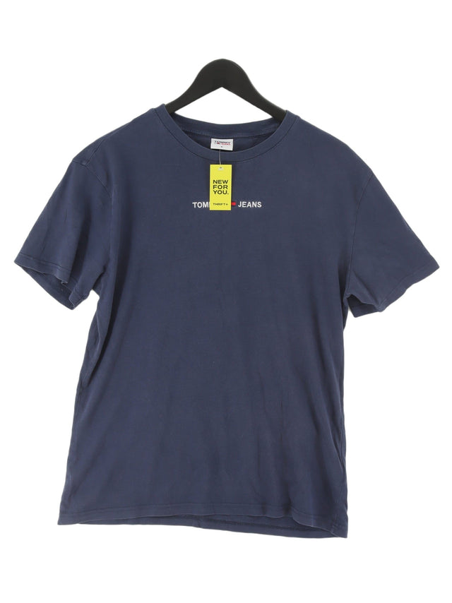 Tommy Jeans Men's T-Shirt M Blue 100% Cotton