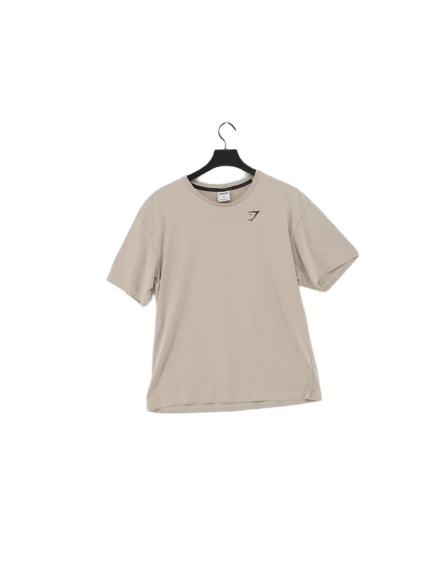 Gymshark Men's T-Shirt M Tan Cotton with Elastane
