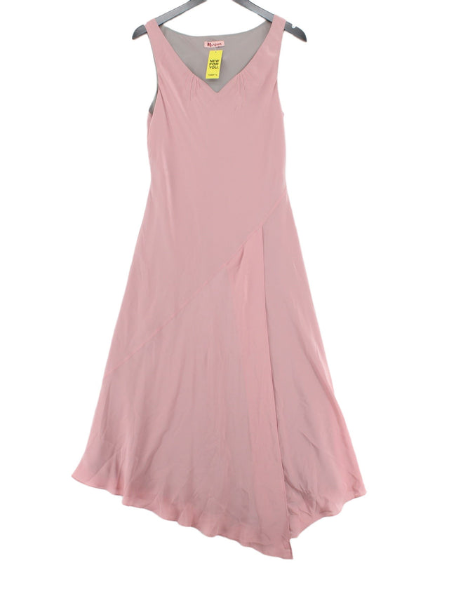 Monsoon Women's Maxi Dress L Pink Silk with Polyester