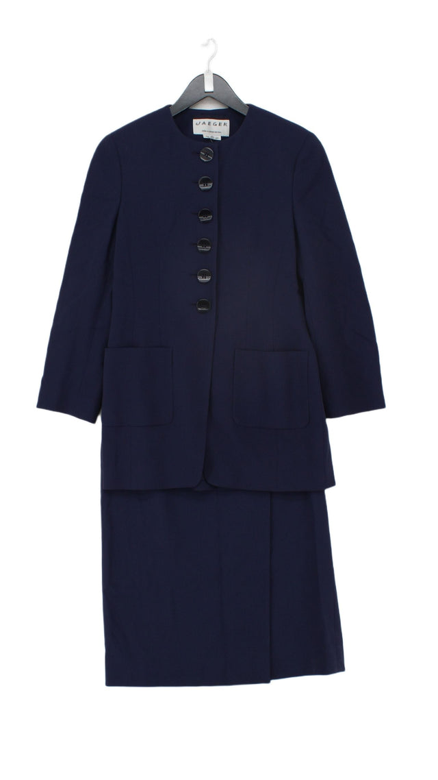 Jaeger Women's Two Piece Suit UK 8 Blue 100% Wool
