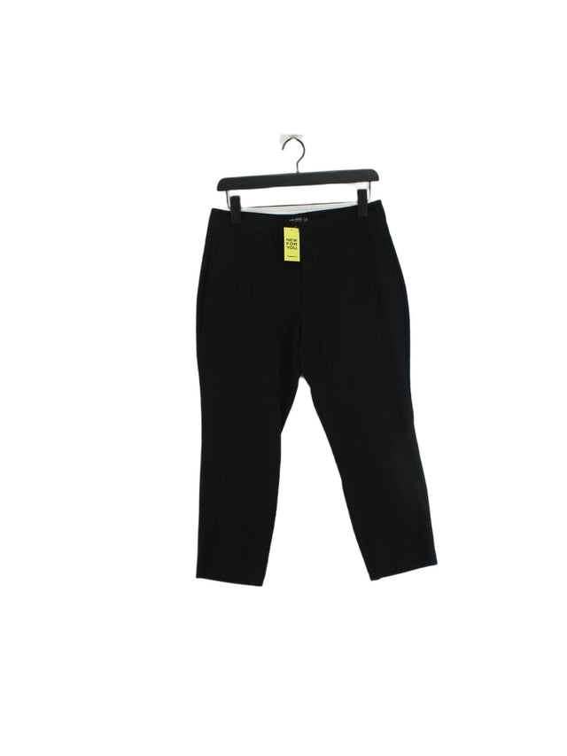 Zara Basic Women's Suit Trousers UK 10 Black Polyester with Elastane, Viscose