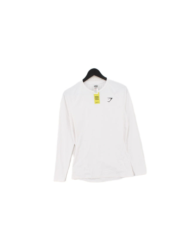 Gymshark Women's T-Shirt M White Polyester with Elastane