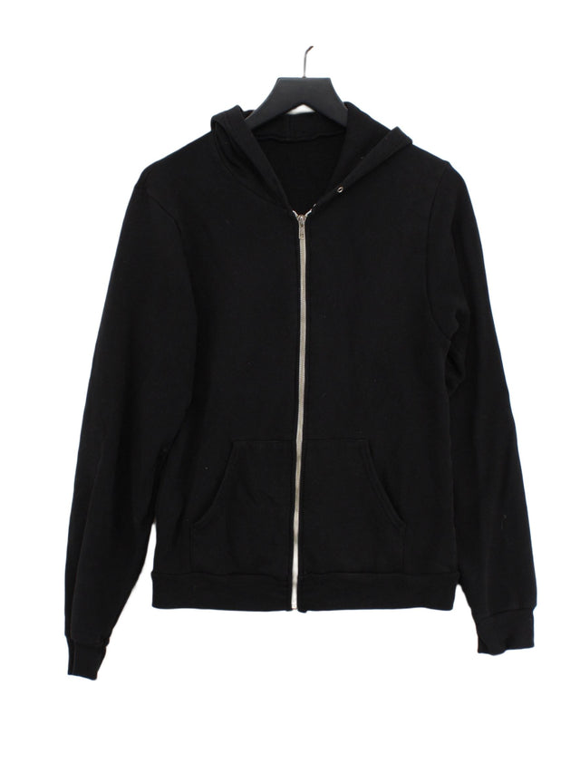 American Apparel Women's Hoodie M Black Cotton with Polyester