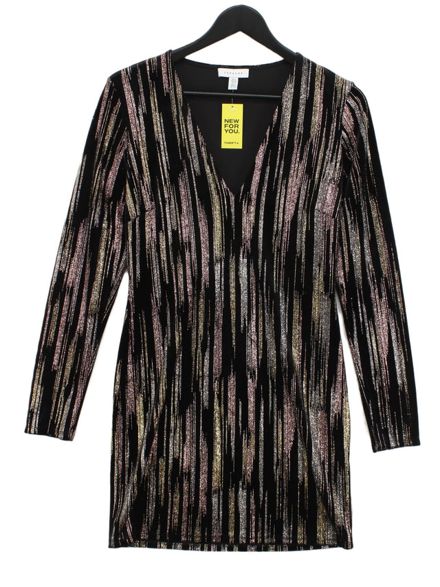 Topshop Women's Midi Dress UK 12 Gold Polyester with Elastane