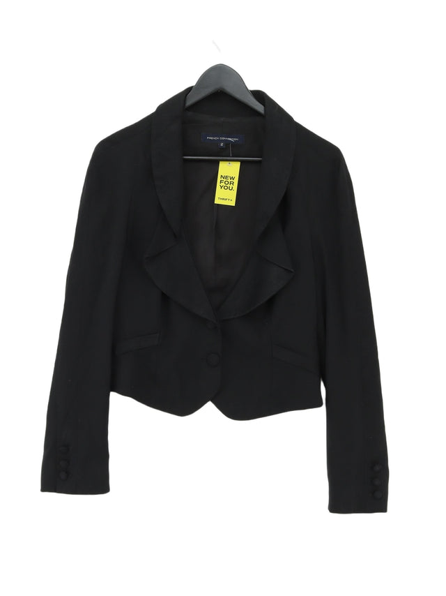 French Connection Women's Blazer UK 12 Black Other with Elastane