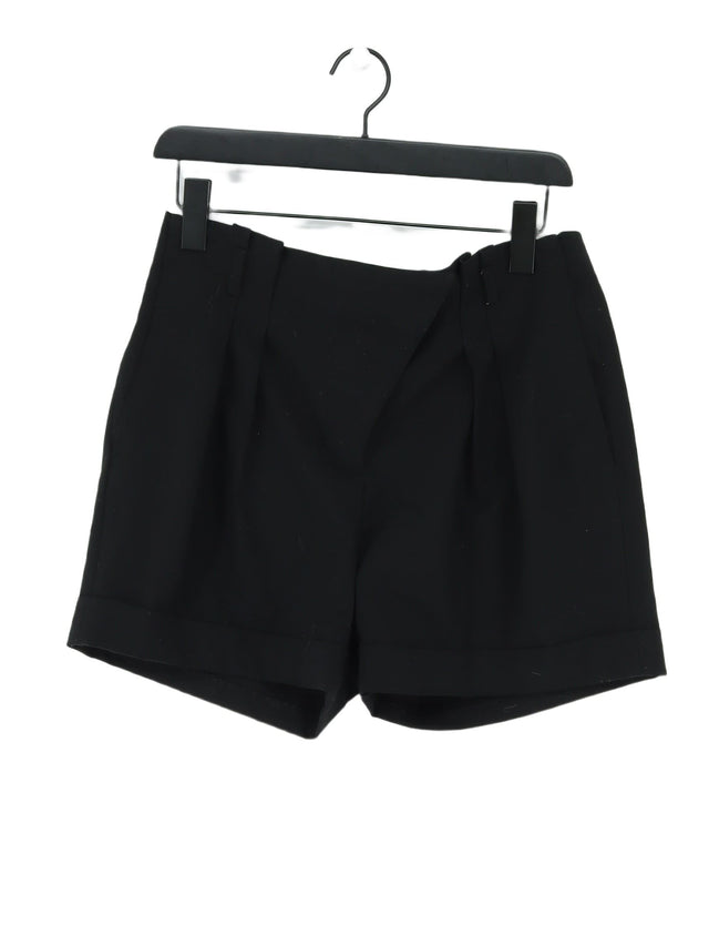 Zara Women's Shorts M Black Polyester with Elastane, Viscose