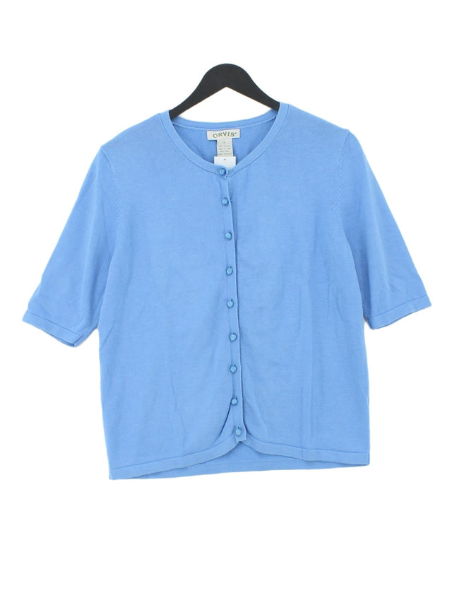 Orvis Women's Cardigan S Blue 100% Cotton
