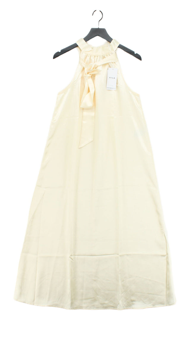 VILA Women's Maxi Dress UK 12 Cream 100% Polyester