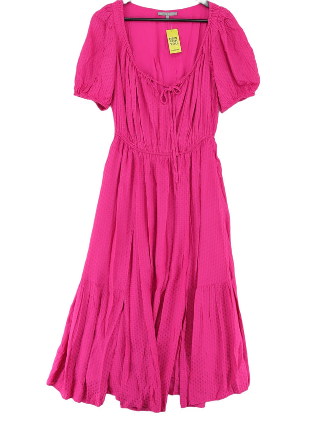 Oliver Bonas Women's Maxi Dress UK 8 Pink 100% Viscose