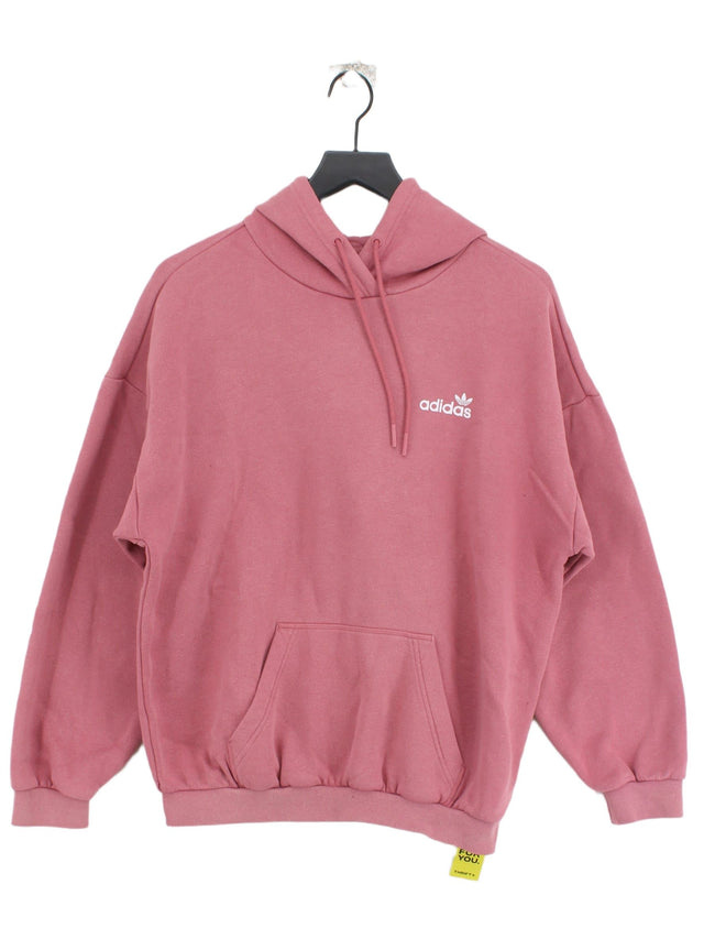 Adidas Women's Hoodie UK 10 Pink Cotton with Polyester