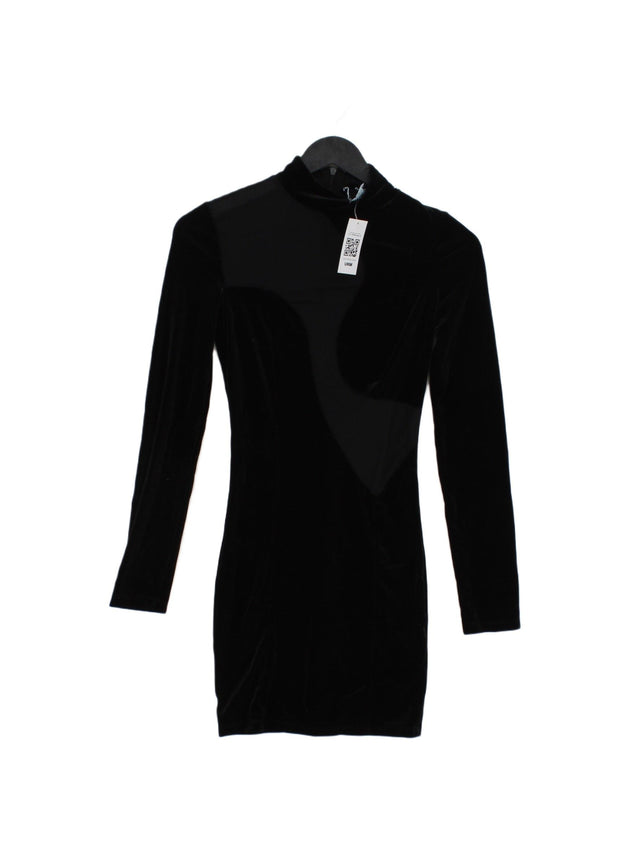 Bershka Women's Midi Dress XS Black Polyester with Elastane