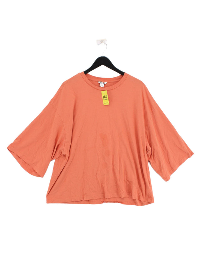 Monki Women's T-Shirt M Orange 100% Cotton