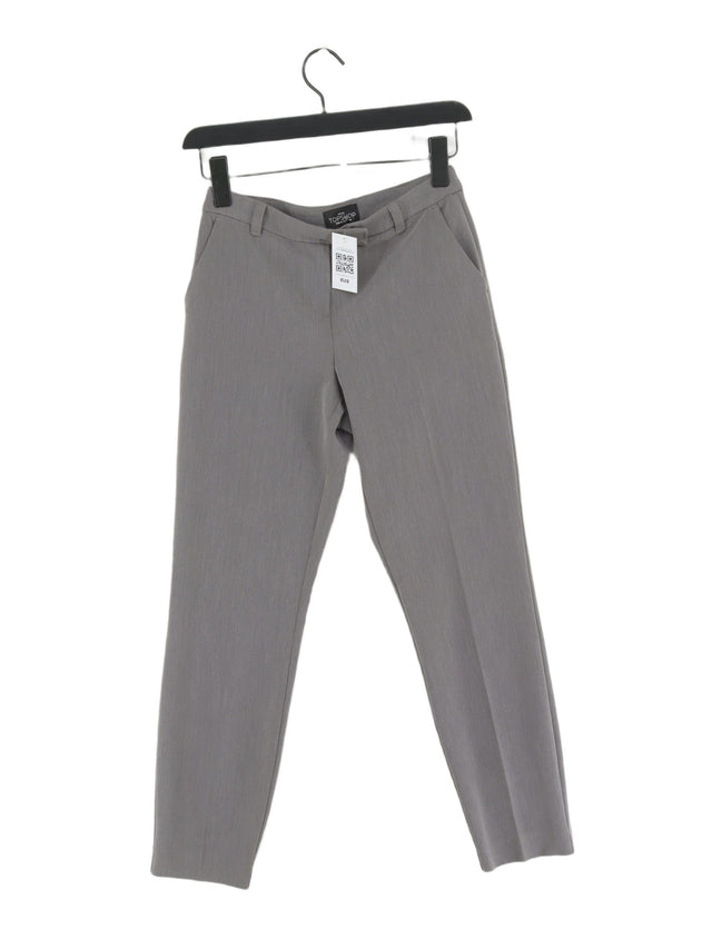 Topshop Women's Suit Trousers UK 4 Grey Polyester with Elastane, Viscose