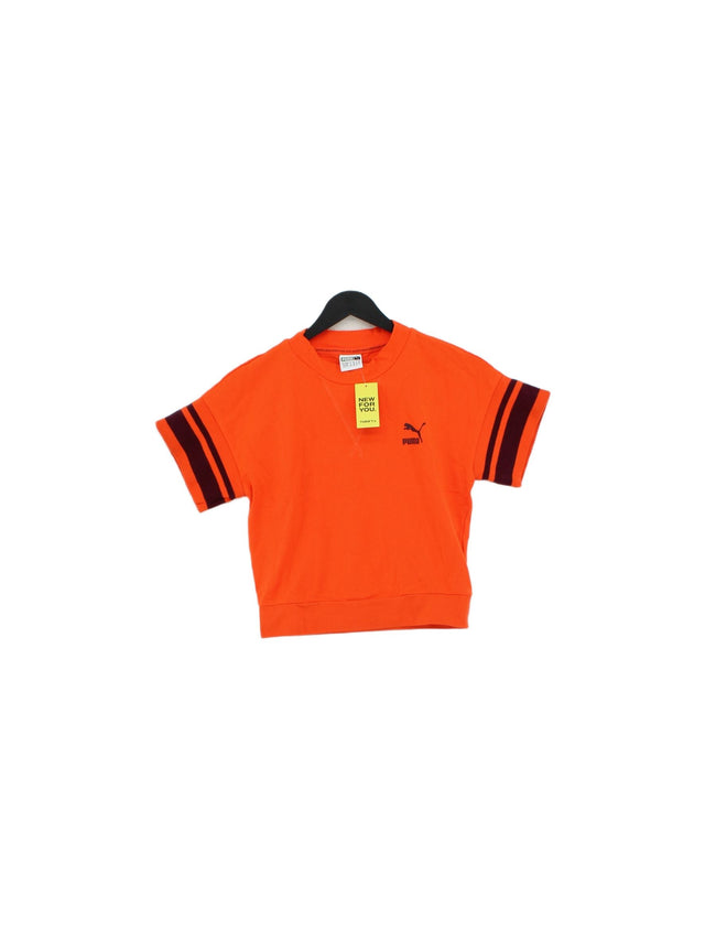 Puma Women's T-Shirt UK 8 Orange Elastane with Cotton
