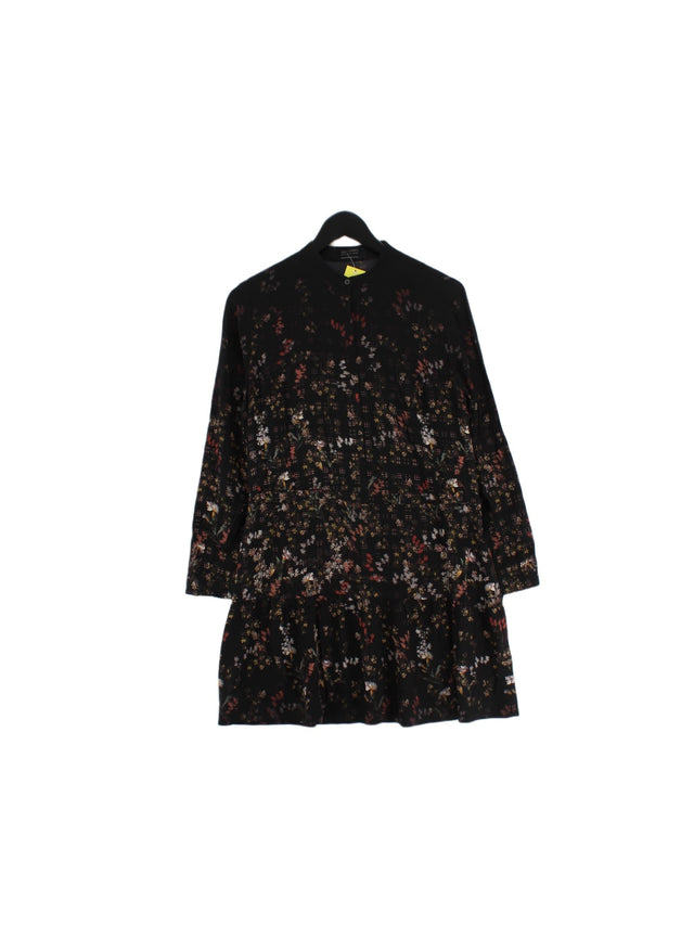 AllSaints Women's Midi Dress UK 10 Black 100% Silk