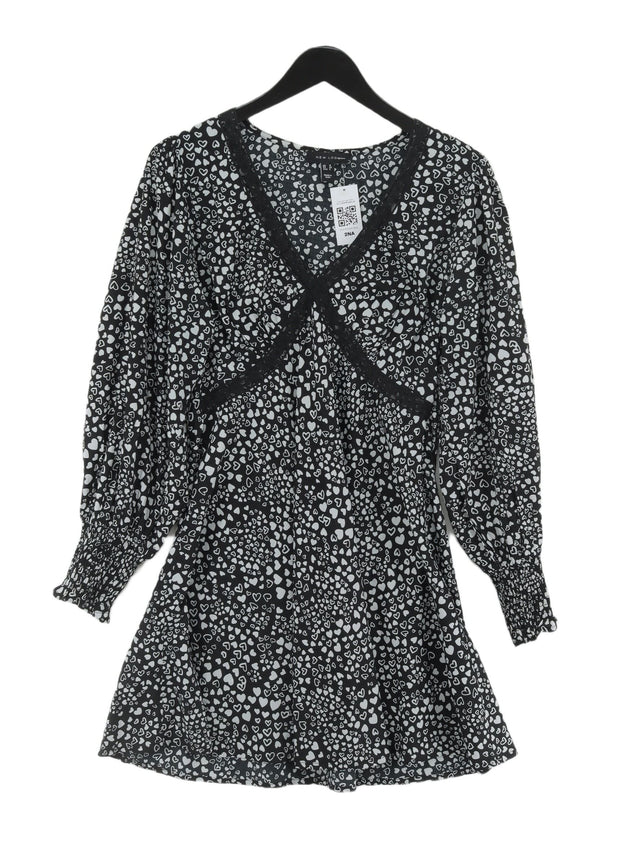 New Look Women's Mini Dress UK 12 Black Polyester with Polyamide