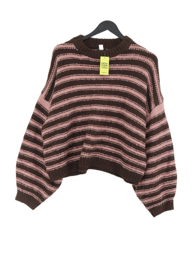 Topshop Women's Jumper L Brown Acrylic with Polyester
