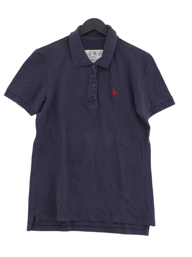 Jack Wills Women's Polo UK 14 Blue Cotton with Elastane