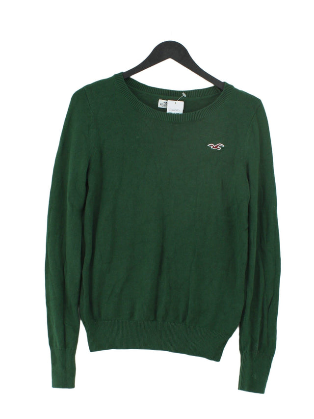 Hollister Women's Jumper S Green Cotton with Nylon, Viscose