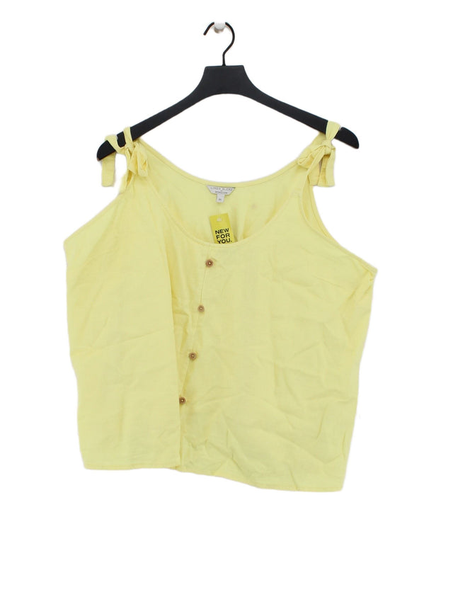 Monsoon Women's Top XL Yellow Linen with Viscose