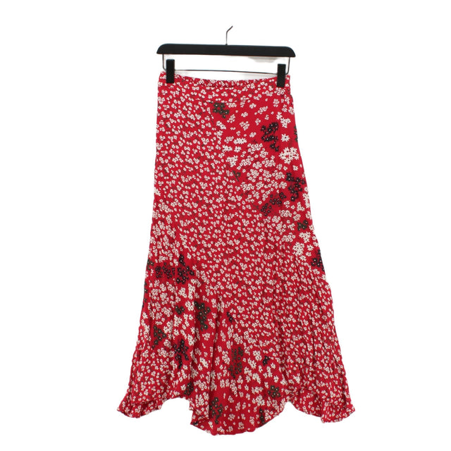 FatFace Women's Maxi Skirt UK 8 Red 100% Viscose