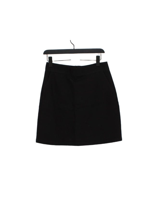 Warehouse Women's Midi Skirt UK 12 Black 100% Cotton