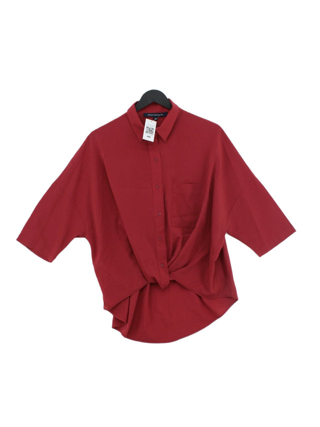 French Connection Women's Blouse XS Red 100% Polyester