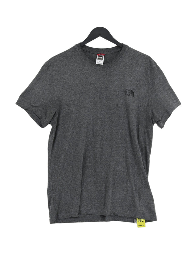 The North Face Men's T-Shirt M Grey Cotton with Polyester