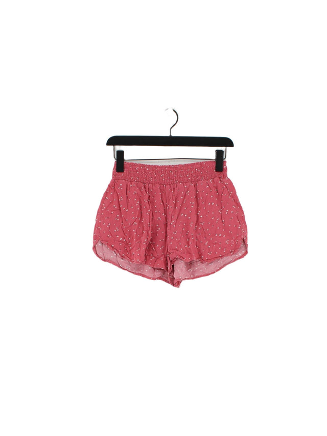 Hollister Women's Shorts S Pink Viscose with Elastane, Polyester