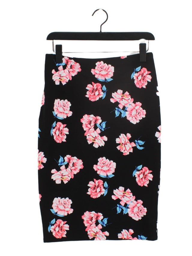 New Look Women's Midi Skirt UK 14 Black Polyester with Elastane