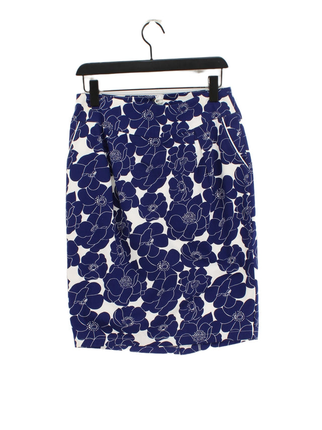 Limited Collection Women's Midi Skirt UK 14 Blue Cotton with Elastane