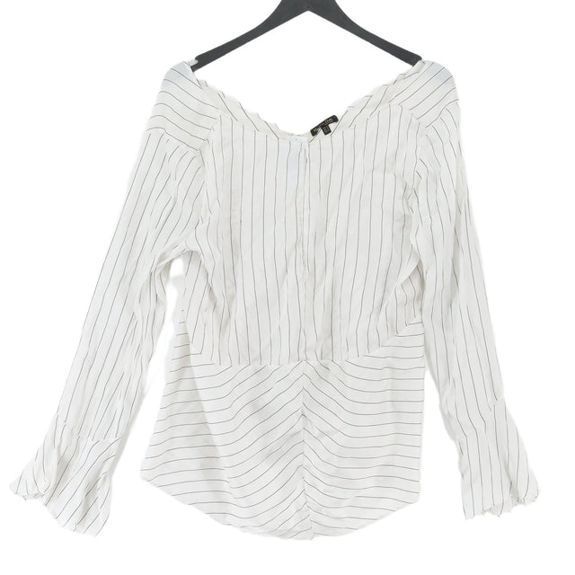 Massimo Dutti Women's Blouse UK 14 White 100% Silk