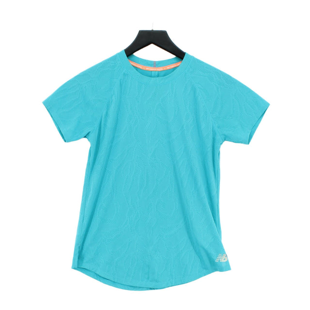 New Balance Women's T-Shirt S Blue Polyester with Elastane