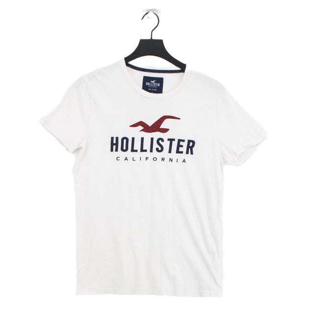 Hollister Men's T-Shirt S White 100% Cotton
