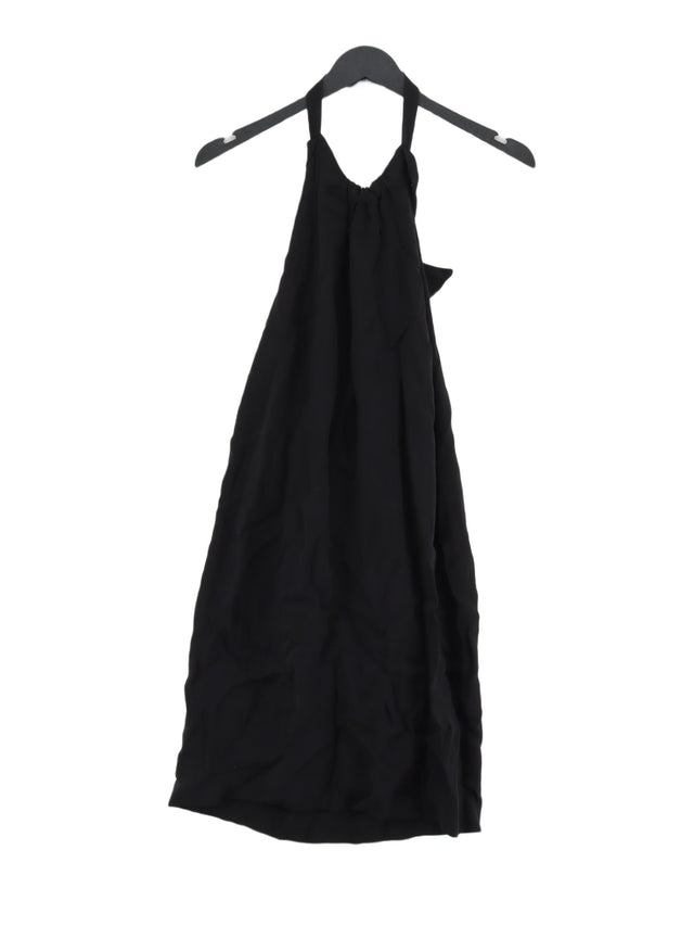 Zara Women's Mini Dress L Black Polyester with Elastane, Viscose