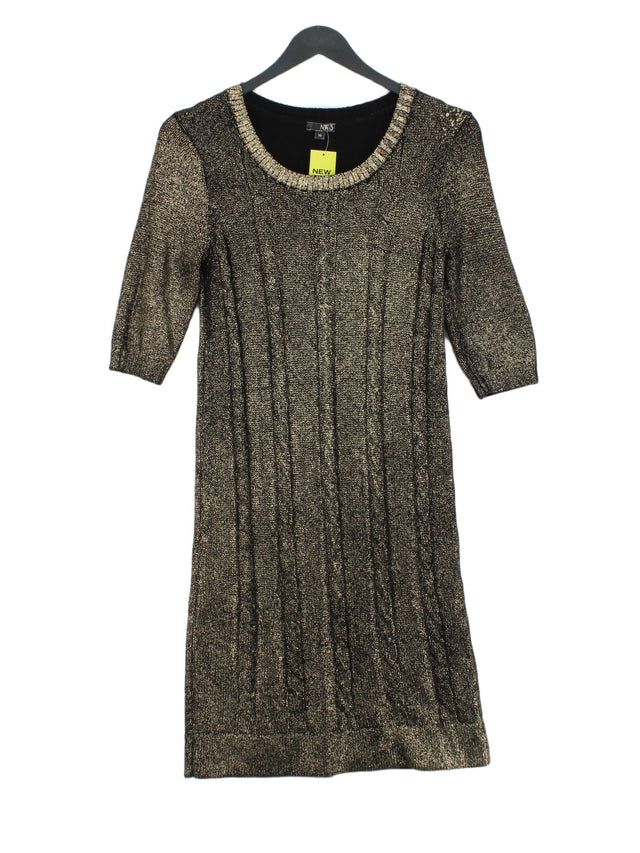 NW3 Women's Midi Dress UK 10 Gold Wool with Acrylic