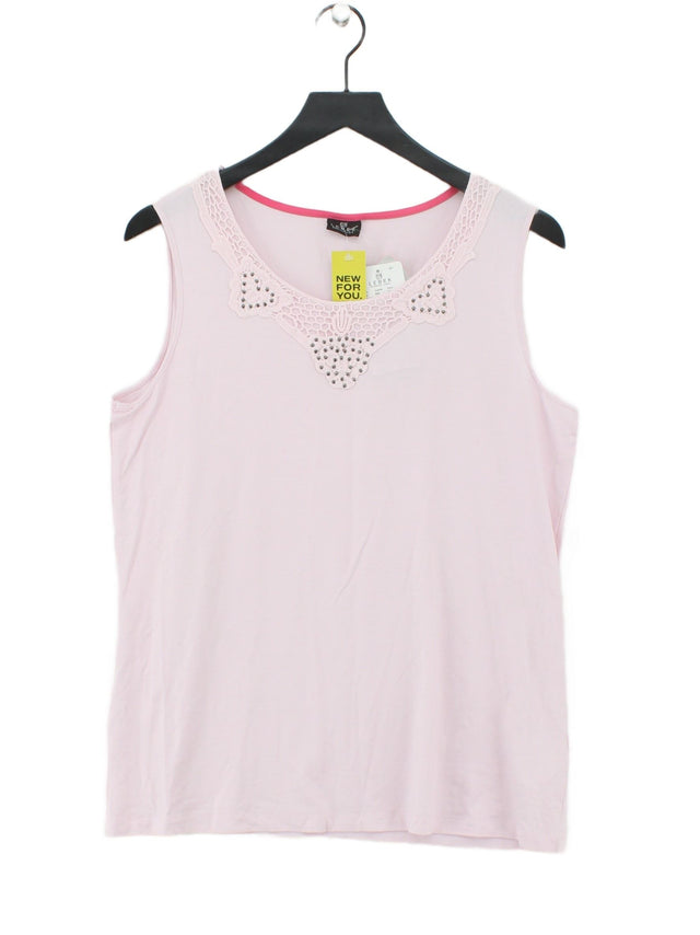 Barbara Lebek Women's T-Shirt UK 18 Pink Viscose with Elastane
