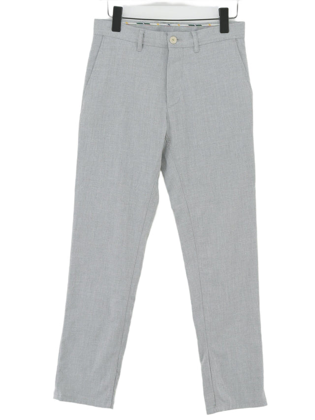 Zara Men's Suit Trousers W 30 in Grey Polyester with Elastane, Viscose