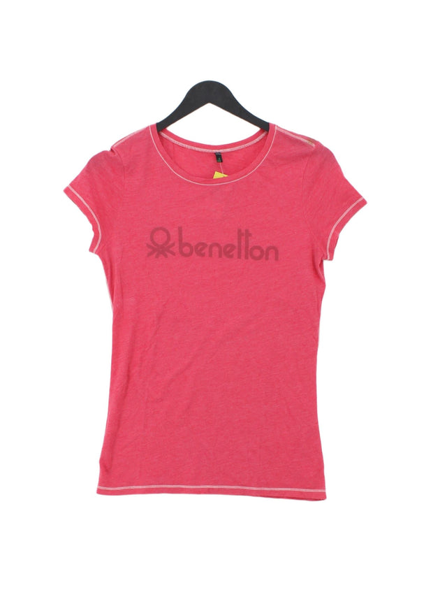 Stile Benetton Women's T-Shirt S Pink Cotton with Polyester