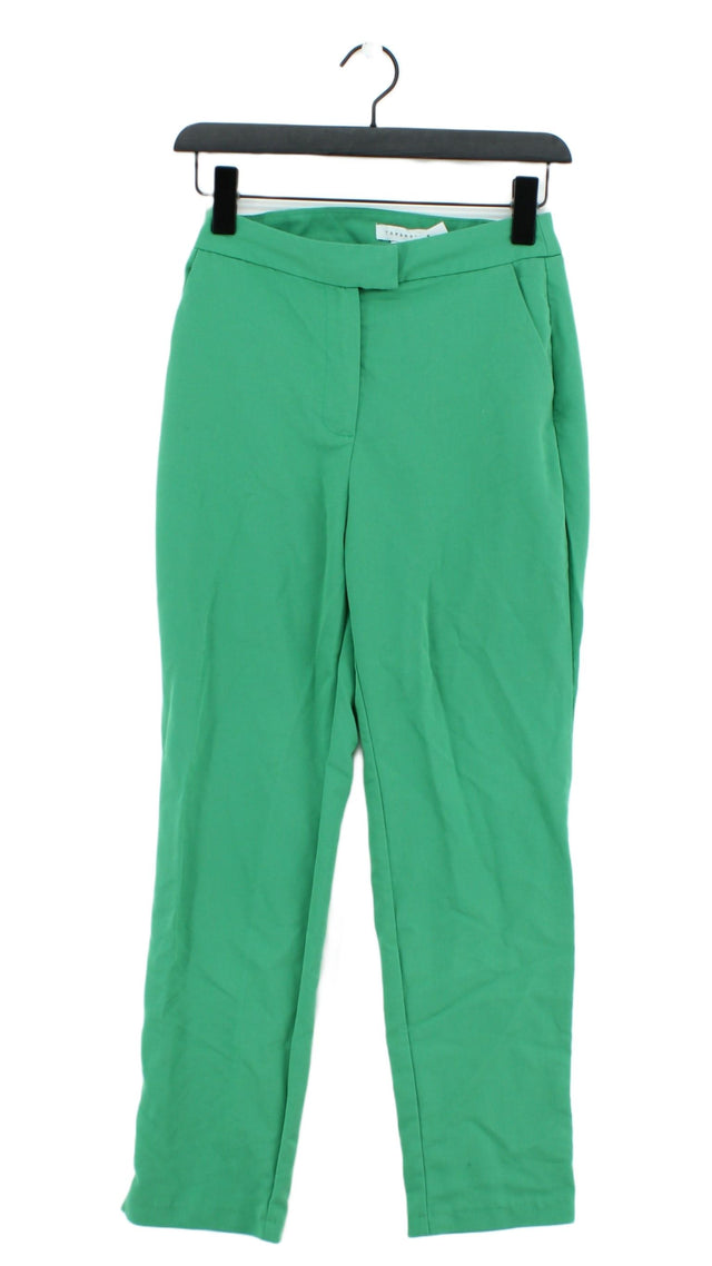 Topshop Women's Suit Trousers UK 4 Green Polyester with Viscose