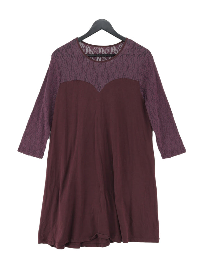 Vero Moda Women's Midi Dress XL Purple Cotton with Elastane, Polyester