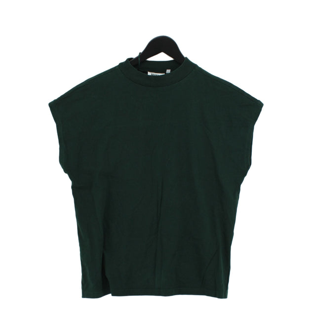 Weekday Women's T-Shirt S Green 100% Cotton