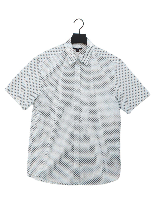 Kiabi Men's Shirt S White Cotton with Polyester