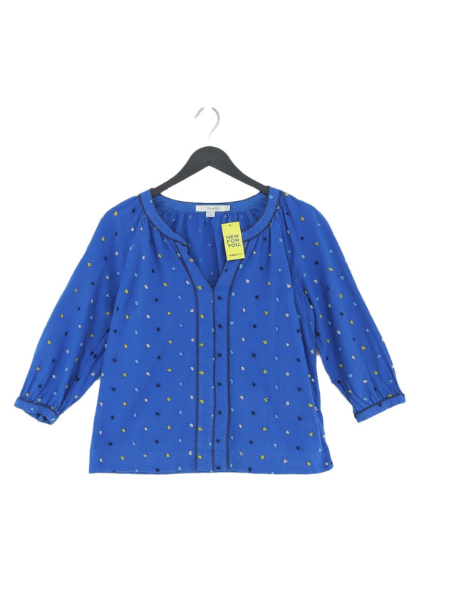 Boden Women's Blouse UK 10 Blue Cotton with Polyester